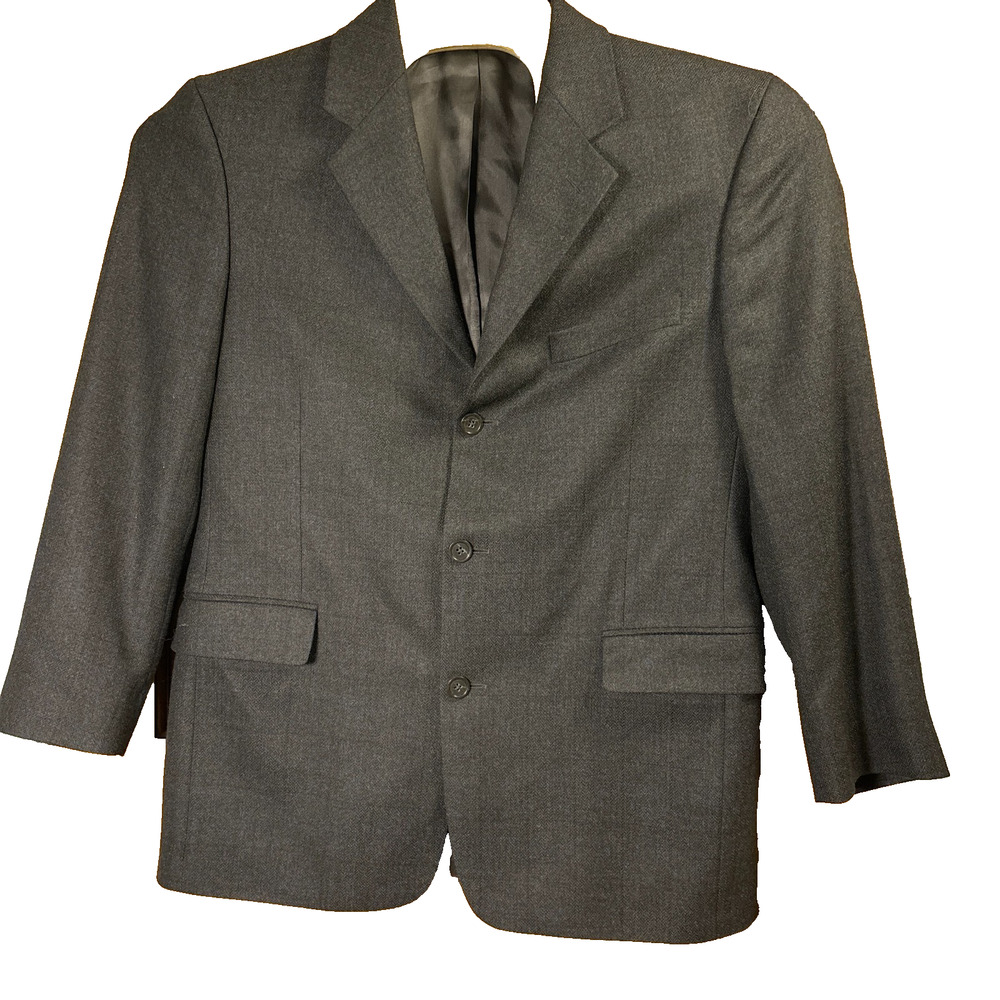 Stafford Wool Cashmere Blazer Mens Size 42R Dark Gray Sport Jacket Coat